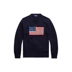 Polo By Ralph Lauren Iconic Flag Sweater Cotton Unisex Size XL